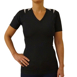 Dame Holdnings T-shirt med ærme - sort str. 3XL+